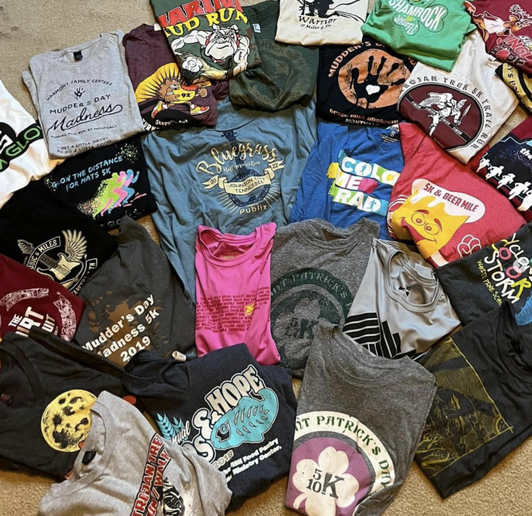 old shirts on the ground