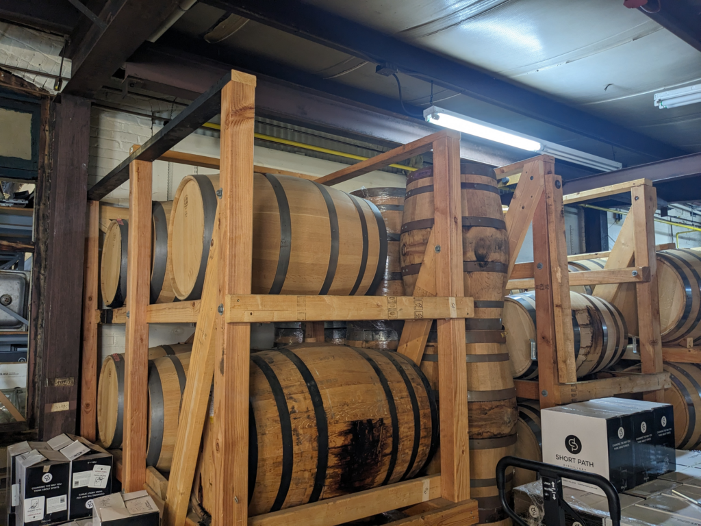 A stack of barrels. 